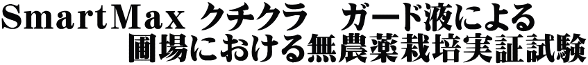 ＳｍａｒｔＭａｘ クチクラ　ガード液による 　　　　圃場における無農薬栽培実証試験